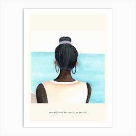 She Believed She Could, So She Did Girl Looking At The Sea Art Print