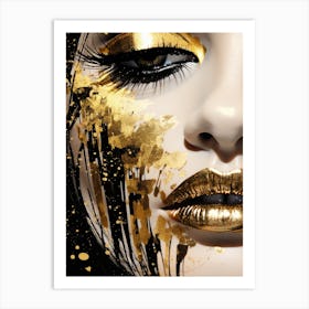 Gold And Black Makeup 2 Art Print