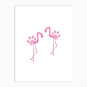 Flamingo Paws Art Print