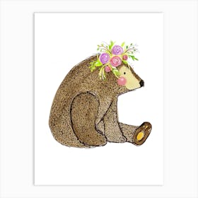Bear, Nursery, Children's, Kids, Bedroom, Wall Print Art Print