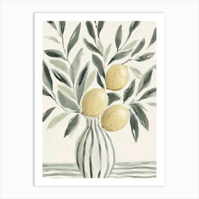 Lemons In A Vase Art Print