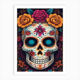 Day Of The Dead Skull 1 Art Print