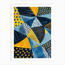 Abstract Blue And Yellow Art Print