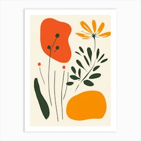 Orange And Yellow Flowers Art Print