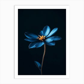 Dark Blue Flower 7 Affiche