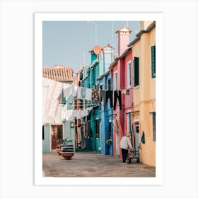 Colorful Laundry In Burano In Italy Art Print