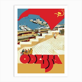 Odessa, Vintage Communist Travel Poster Art Print