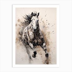 A Horse Painting In The Style Of Spattering 2 Art Print