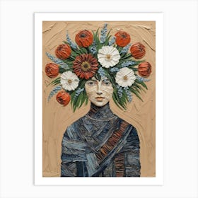 Flowers In The Head Art Print