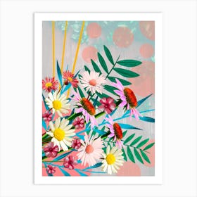 In Time Floral Collage Art Print