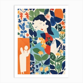 Woman With Flowers 5 Art Print