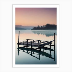 Sunrise At Lake Bled Art Print