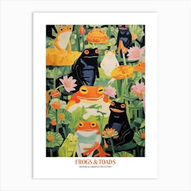 Frogs And Toads Garden Orange Poster Art Print
