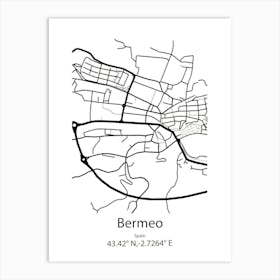 Bermeo,Spain Minimalist Map Art Print