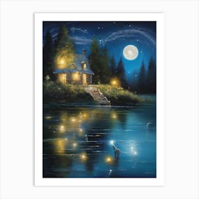 Night On The Lake Art Print