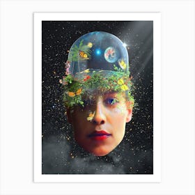 Flower In The Head Art Print