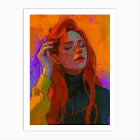 Girl With Red Hair 7 Art Print