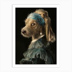 Dog With Pearl Earring Art Print