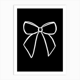 Bow On A Black Background Art Print