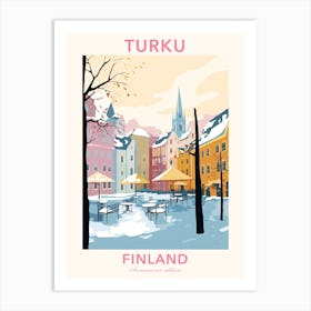 Turku, Finland, Flat Pastels Tones Illustration 4 Poster Art Print