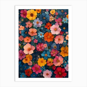 Cosmos Flowers Art Print