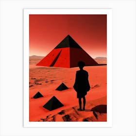 Piramide En El Desierto Pintada Rojinegro Art Print