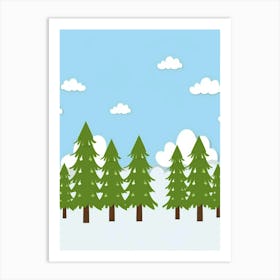 Christmas Trees In The Snow 1 Art Print