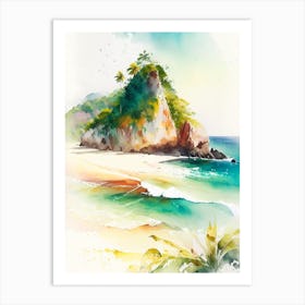 Fernando De Noronha Brazil Watercolour Pastel Tropical Destination Art Print
