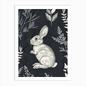 Mini Rex Rabbit Minimalist Illustration 4 Art Print