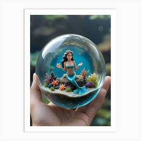 Mermaid In A Glass Ball Art Print