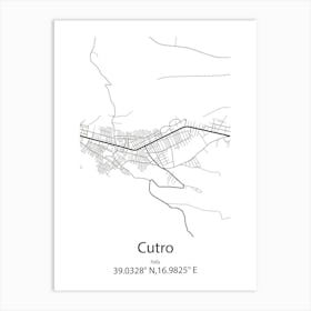 Cutro,Italy Minimalist Map Art Print