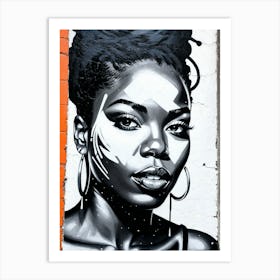 Graffiti Mural Of Beautiful Black Woman 279 Art Print