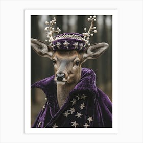 Deer With A Crown Art Print