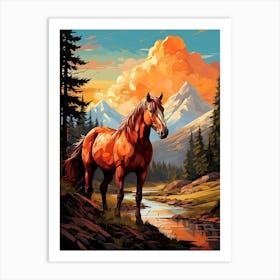 Horse In The Mountains Art Print