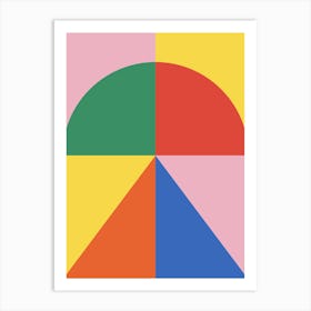 Bauhaus Geometric, Exhibition, museum, mid century, retro, vintage, bright, 90s, 70s style design Art Print