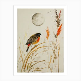 bird in the field Art Print