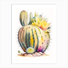 Barrel Cactus Storybook Watercolours Art Print