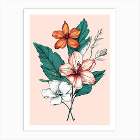 Hibiscus Flowers 1 Art Print