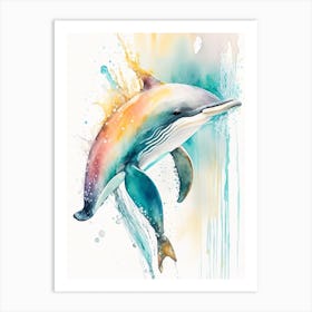 Pantropical Spotted Dolphin Storybook Watercolour  (2) Art Print