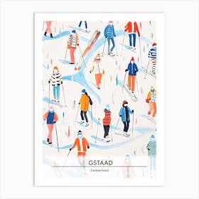 Gstaad   Switzerland, Ski Resort Poster Illustration 1 Art Print