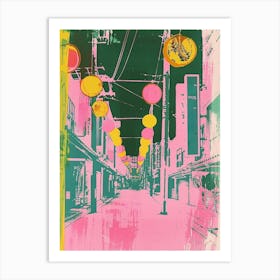 Toyama Japan Duotone Silkscreen Art Print