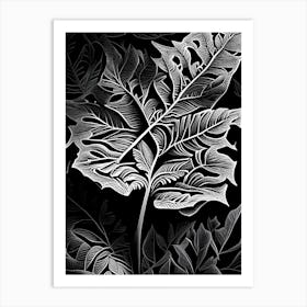 Rue Leaf Linocut 3 Art Print