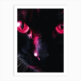 Black Cat With Red Eyes 1 Art Print