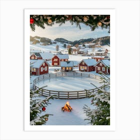 Christmas Village In Norway Art Print