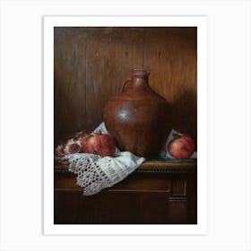 Still life with clay vessel Art Print