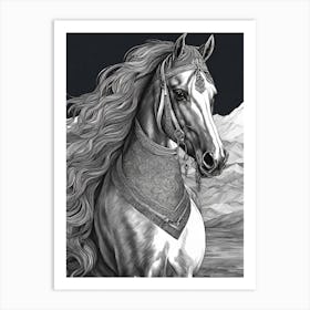 Horse In The Mountains33 Art Print