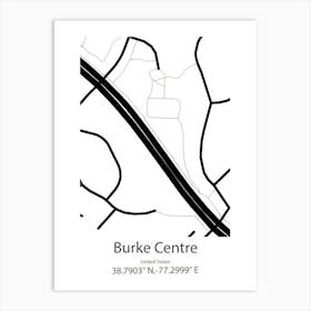 Burke,United States Minimalist Map Art Print