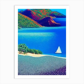 The Whitsundays Australia Pointillism Style Tropical Destination Art Print