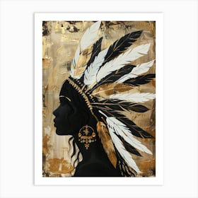 Woman with Leather Headdress Art Print