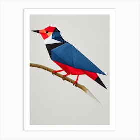 Woodpecker Origami Bird Art Print